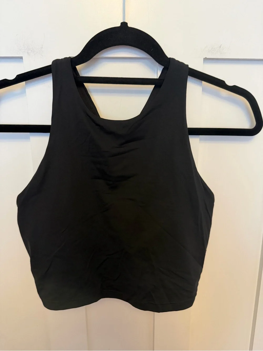 Athleta Conscious Crop Top Black Size Small Long Line Sports Bra Racerback